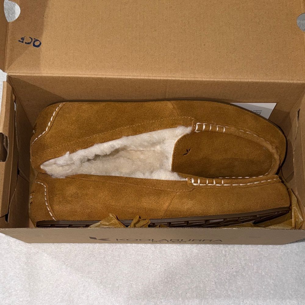 Koolaburra Chestnut Brown Suede Moccasin Slippers